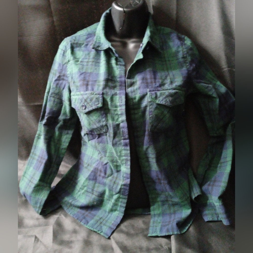 Green plaid shacket sz sm